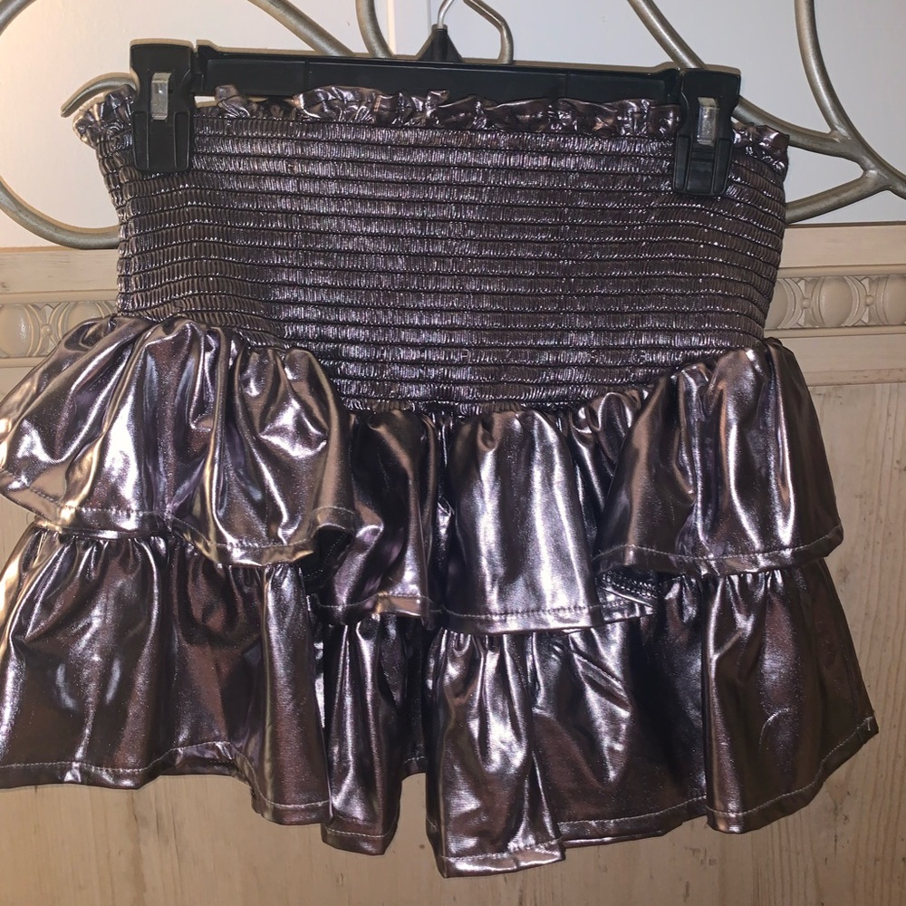 Queen of Sparkles Metallic Smocked Ruffle Skort